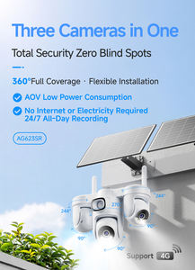 Caméra de sécurité solaire 4G en gros, 3 PTZ, 4 écrans, enregistrement 24h/24 et 7j/7, 2 panneaux solaires, batterie 12000mAh, 12MP, IP66, audio bidirectionnel - Product Image 5