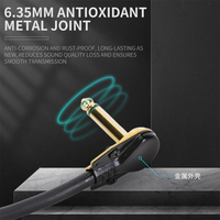 Haute qualité 6.35mm TS Type de crêpe à angle droit plaqué or profil bas guitare électrique ampli cordon câble de connecteur Audio stéréo