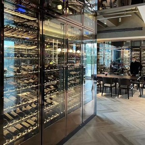 <span class=keywords><strong>Cave</strong></span> à vin rouge vitrine à vin haut de gamme étagère de <span class=keywords><strong>rangement</strong></span> murale de luxe en verre pour whisky étagères - Product Image 4