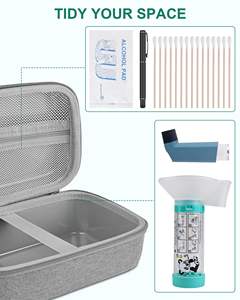Étui portable pour <span class=keywords><strong>inhalateur</strong></span> d'asthme, nébuliseur et dispositif d'espacement – Rangement pour tous les modèles d'inhalateurs – Étui de transport pour masques - Product Image 2