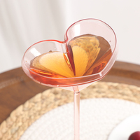 Verre à vin rouge transparent rose en forme de cœur, verre à cocktail en forme de cœur pour couple, verres à champagne de mariage