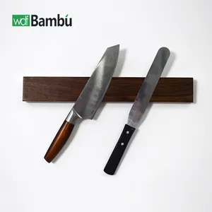 रसोई के चाकू आयोजक के लिए WDF नया आगमन चाकू धारक लकड़ी भंडारण पट्टी अखरोट की लकड़ी चुंबकीय चाकू पट्टी