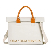 Sac fourre-tout blanc personnalisé pour ordinateur portable avec bandoulière, en tissu Oxford, sac à main avec poignée supérieure pour femme, idéal pour le bureau et le travail