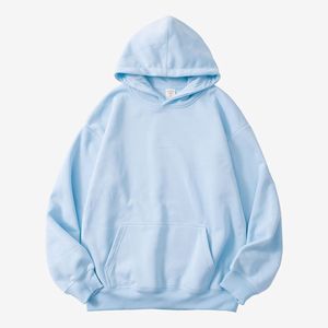 奢华素面空白厚重量级棉混纺羊毛连帽衫定制常规合身连帽衫 - Product Image 1