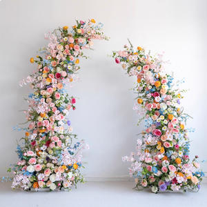 Arche de fleurs artificielles élégante et luxueuse pour décoration de mariage en extérieur, allée de la mariée et zone photo - Product Image 1