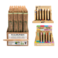 Nouveau présentoir de magasin en carton pliable et portable, design moderne, avec logo personnalisé gratuit, pour l'affichage des brosses à dents