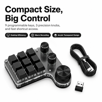 Controlador Inalámbrico SIKAI de 9 Teclas y 3 Perillas, BT 2.4G USB RGB, Panel de Atajos, Controlador de Transmisión, Edición de Video, Oficina