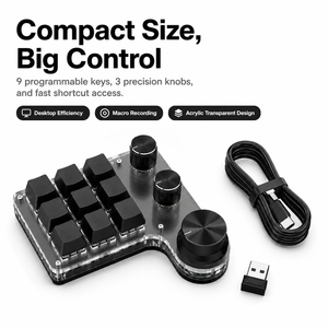 Controlador Inalámbrico SIKAI de 9 Teclas y 3 Perillas, BT 2.4G USB RGB, Panel de Atajos, Controlador de Transmisión, Edición de Video, Oficina - Product Image 4