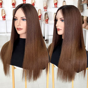 Peluca de Cabello Virgen Europeo Oscuro con Balayage, Peluca Médica con Encaje en la Parte Superior, Línea de Cabello Invisible para Pacientes con Alopecia, Lista para Enviar - Product Image 1
