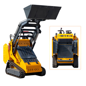 Minicargadora de orugas con sistema hidráulico completo, color amarillo, para uso en interiores, giro de 360 grados - Product Image 5
