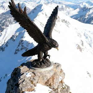 आउटडोर जीवन-आकार कस्टम डिजाइन कांस्य ईगल प्रतिमा मूर्तिकला के लिए कास्टिंग तकनीक के साथ आधुनिक शैली - Product Image 5