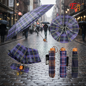 Parapluie inversé de 38 pouces avec 12 baleines et ouverture automatique, en tissu 190T, poignée en bois, cadeau d'affaires, 60 pièces/boîte, modèle 83988 - Product Image 4