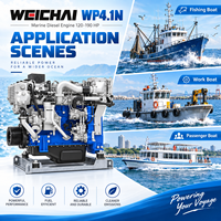 Moteur diesel marin SCDC Weichai WP4.1N 120HP-190HP à rampe commune pour propulsion de bateaux et yachts de passagers