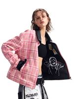Veste Cleanfit personnalisée décontractée d'hiver à capuche réversible doublée en sherpa avec logo imprimé double face sur la revers en cuir