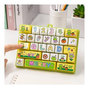 Mini 26 <b>Key</b> Keyboard Fidget Toy Cartoon Clicker Button Stress Relief Pocket Sensory Bag Pendant For Students Kids - Product Image 4