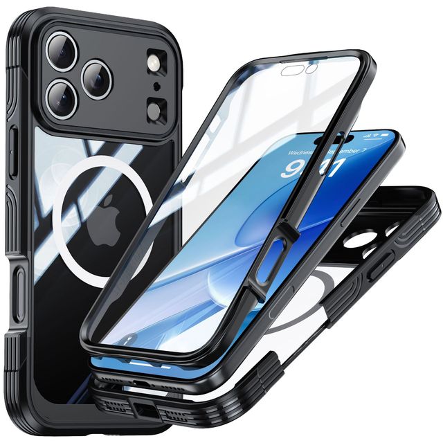 360 Degree Full Body Protective Case for iPhone 18 Pro Max Built in Screen Protector Magnetic Shockproof Heavy Duty Phone Cover