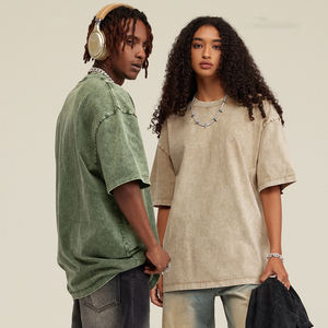 Wholesale Custom 100%Cotton 230G Heavy Acid Washed Vintage Streetwear Short <b>Sleeve</b> Oversize <b>Tshirt</b> for <b>Men</b> - Product Image 3