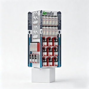 Metal Rotating Floor Stand for Mobile Phone Accessories USB Cable Charger 4 Sided <b>Hooks</b> & Card Slots Shop <b>Display</b> Solution - Product Image 1