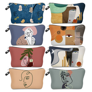 Bán Sỉ Túi Đựng Đồ Trang Điểm Nữ Bằng Polyester In Hình Trừu Tượng Tùy Chỉnh Túi Đựng Mỹ Phẩm Du Lịch Thời Trang Bền Bỉ - Product Image 1