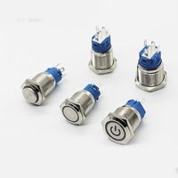 Botón Pulsador Metálico Impermeable IP67 de 16mm, 19mm, 22mm, de Latón Niquelado, con Función de Auto-reinicio/Auto-bloqueo, Botón de Arranque Industrial