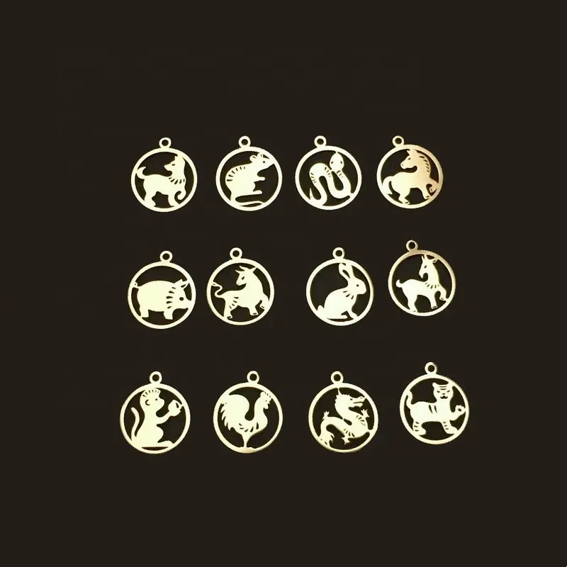 High quality 14k gold filled zodiac animal charms for necklace jewelry making pendants