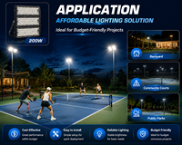 Iluminación Profesional Antideslumbrante LED para Canchas de Pickleball, Reflector Deportivo para Exteriores IP66 de 300W 400W 500W para Canchas de Tenis y Pádel