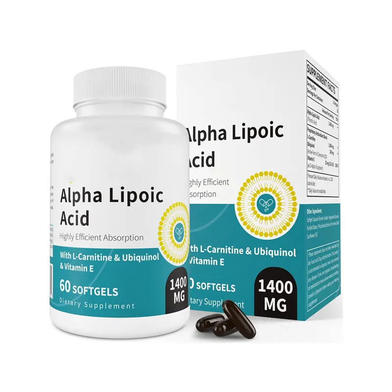 Liposomen Lipon säure 1400 mg Softgel, ALA-Ergänzung mit L-Carnitin 1000 mg, Panthenol 100 mg und Vitamin E 10 mg Lipoic