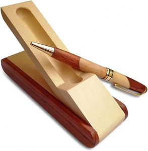 Customized Logo, Luxury Wooden Ballpoint Pen <b>Gift</b> Set with Business Pen Case Display, Nice Writing Pen with <b>Box</b> and Gel Ink - Product Image 3