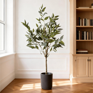 Artificial Eucalyptus <b>Tree</b> 5FT Black Pot Realistic Indoor Plant for Home Office Decoration - Product Image 1