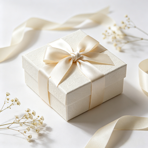 Lazo de Satén Crema Suave, Lazo Decorativo Pre-Atado Hecho a Mano para Envoltura de Regalos Premium, Adorno para el Cabello, Aniversario - Product Image 5