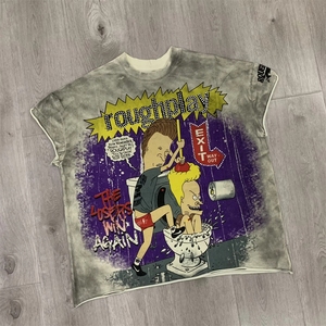 Camiseta Rough Play Madness, Camiseta de Verano de Manga Corta, Estilo Americano Vintage - Product Image 5