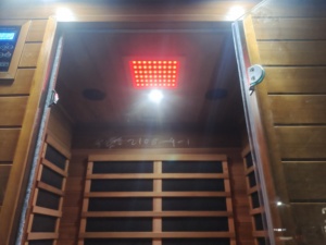 3 persona hemlock canadiense de espectro completo sala de sauna de infrarrojos con luz infrarroja calentadores - Product Image 4