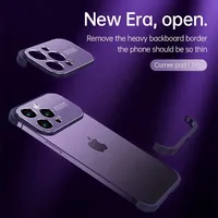 Bord Silicone Pare-chocs En Métal Lentille Protecteur TPU Coin Pad Antichoc Téléphone Cas pour iPhone 14 14 PLUS 14 12 13 PRO MAX