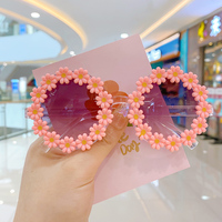 Lunettes de Soleil Mignonnes en Plastique avec Fleurs pour Enfants, Protection Solaire Extérieure, Lunettes Bébé Fille et Garçon Anti-UV400 d'Été