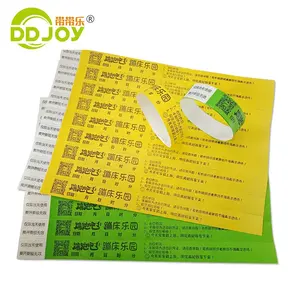 Waterproof Disposable Gliding Tyvek Custom Printing LOGO Tyvek Paper Tickets Wrist Bands Identification Bracelets For Events