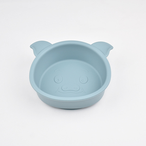 Assiette et bol en silicone incassable à motif cochon, de qualité alimentaire, non toxique, écologique, avec ventouse, pour enfants, vente en gros - Product Image 1