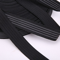 Sangle élastique antidérapante de 25 mm en caoutchouc, en polyester/nylon durable, noire et blanche, pour vêtements, chaussures, textiles de maison, sacs et sangles.