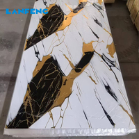 Panneaux muraux en PVC écologiques, imperméables, à haute brillance, avec motifs personnalisés, design moderne LANFENG, pour la décoration intérieure des hôtels