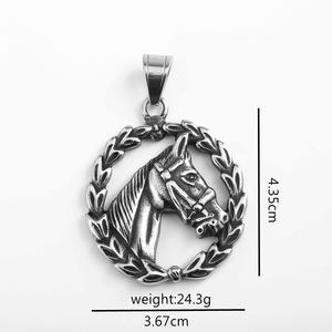 Collar con Colgante de Cabeza de Caballo de Acero Inoxidable, Joyería Unisex, Regalo con Forma de Animal, Accesorio de Moda - Product Image 5