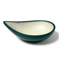 HCMA hucheng Plats à sauce soja en mélamine robuste, bicolores vert et blanc, design personnalisé, polis, compatibles lave-vaisselle
