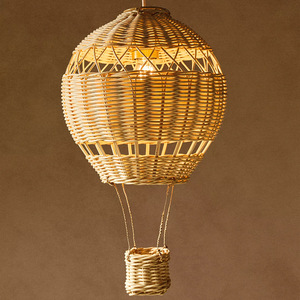 Rattan Woven Hot Air <b>Balloon</b> Chandelier E27 <b>LED</b> Warm Light Round Pendant For Home Decor Childrens Room Restaurant - Product Image 1