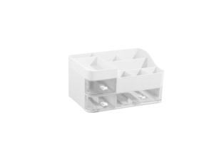 Plastic Makeup Organizer for Vanity Large Skincare Organizers 8 Compartments Bathroom Organizer Cosmetic <strong>Storage</strong> Three <strong>Draw</strong> - Product Image 4