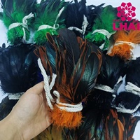 Plumes de coq colorées teintées, enfilées, 25-30 cm, pour la pêche à la mouche, matériaux et accessoires de montage de mouches.