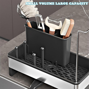 2026 New Trending <strong>Kitchen</strong> Organizer Anto Draining Removable Brush Holder Dishcloth Organizer Rack Rustproof <strong>Kitchen</strong> Sink <strong>Caddy</strong> - Product Image 2