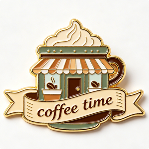 เข็มกลัดเคลือบลายแก้วกาแฟ ป้ายโลหะแบบ Letterpress สีทอง รูปดอกกานพลู สำหรับเป็นของขวัญและเครื่องประดับเสื้อผ้า - Product Image 6