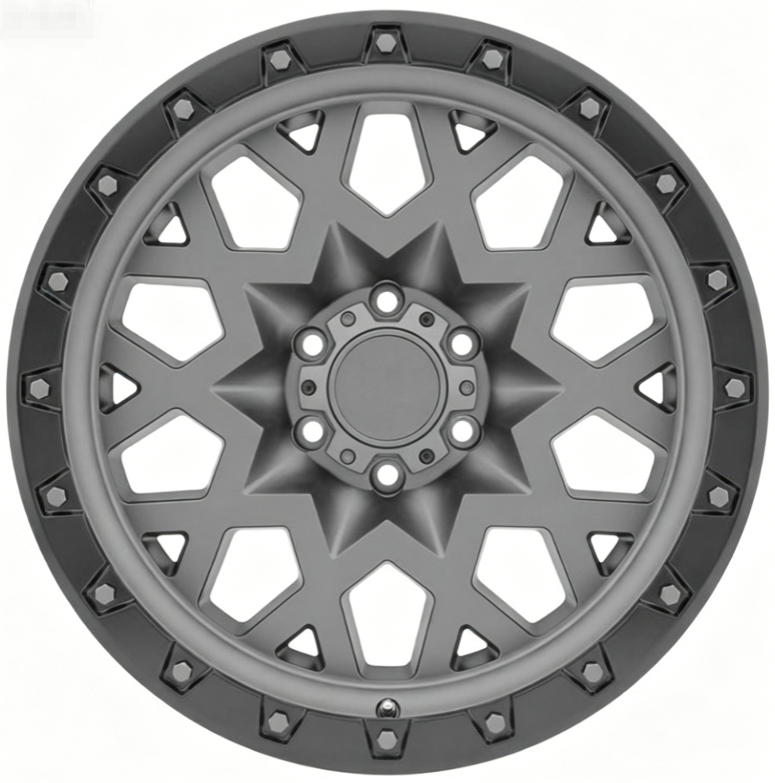 17 18 20 Inch Matte Gray Star Spoke Offroad Cast Wheels Simulated ...