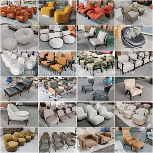 Ghế sofa đơn bọc da phong cách tối giản Ý, có đôn để chân, dành cho phòng khách - Product Image 5