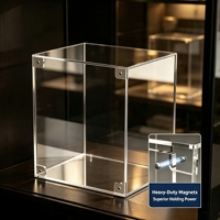 Vitrine magnétique en acrylique avec porte à ouverture frontale, boîte de présentation transparente anti-poussière pour figurines et petits objets de collection