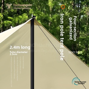 Tige télescopique en alliage d'aluminium à bouton unique pour auvent extérieur, tige de support robuste pour tente, tige télescopique pour auvent de camping - Product Image 5