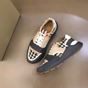 Chunky Plaid Sneakers Faux Suede Lace-up Round Toe Breathable EVA Midsole Rubber Outsole All Seasons - Product Image 2